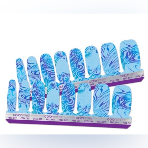 Color Street THINK YOU’RE SLICK Blue & Purple Ombré Glitter Paint Swirl Set - Picture 8 of 8